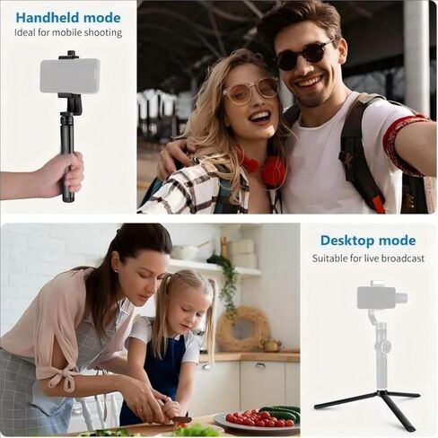 Metal Mini Tripod, Compact Desktop Tabletop Stand with Gimbal Handle Grip, Stable and Durable, Compatible with All Cameras, Perfect for Vlogging, Photography, and Video Recording in Saudi Arabia