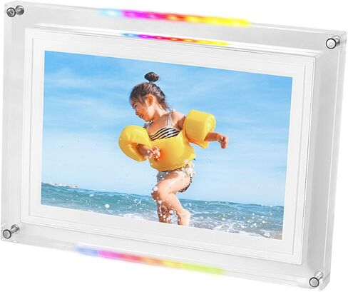 Pomya WiFi Electronic Picture Frame, Touchscreen Wireless App Sharing Digital Picture Frames 10.1 Inches for Home Office (US Plug) in Saudi Arabia