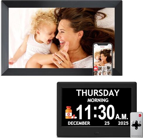 15.6 '' Frameo WiFi Digital Picture Frame مع 7 "ساعة رقمية مع تاريخ ووقت للمسنين in Kuwait