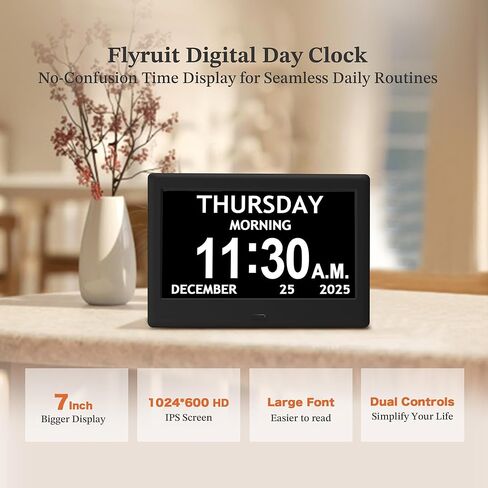 15.6 '' Frameo WiFi Digital Picture Frame مع 7 "ساعة رقمية مع تاريخ ووقت للمسنين in Kuwait