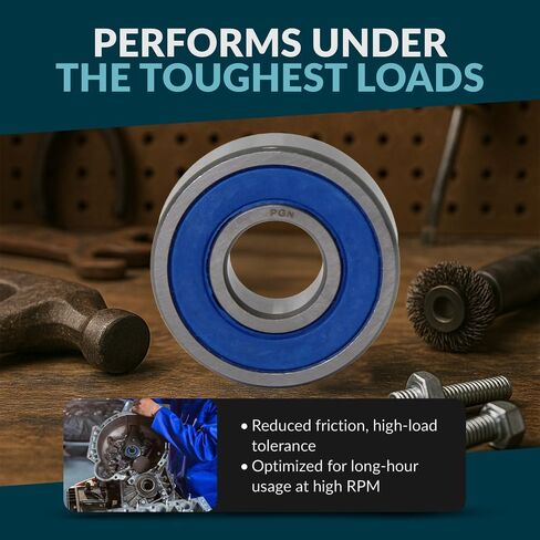 PGN (10 Pack) R6-2RS Bearing - Lubricated Chrome Steel Sealed Ball Bearing - 3/8"x7/8"x9/32" Bearings with Rubber Seal & High RPM Support in Saudi Arabia