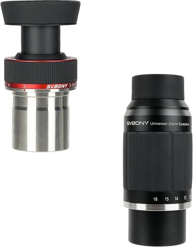 SVBONY Zoom Eyepiece Set, Achieve Zoom Range 3-16mm, SV215 Zoom Eyepiece, 1.25'' 3-8mm Eyepiece Bundle with SV245 8-16mm Telescope Eyepiece, 1.25'' 2'' Dual Interfacefor Astronomy Planetary Visual in Saudi Arabia