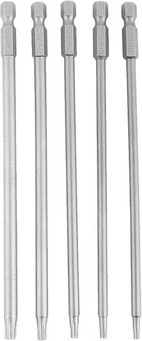5Pcs Torx Bit Set 150mm Long Torx Screwdriver Bits, 1/4" Hex Shank T10-T30 Magnetic Security Star Screwdriver Bits Set in Saudi Arabia