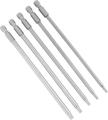 5Pcs Torx Bit Set 150mm Long Torx Screwdriver Bits, 1/4" Hex Shank T10-T30 Magnetic Security Star Screwdriver Bits Set in Saudi Arabia