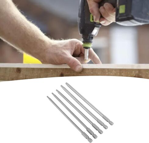 5Pcs Torx Bit Set 150mm Long Torx Screwdriver Bits, 1/4" Hex Shank T10-T30 Magnetic Security Star Screwdriver Bits Set in Saudi Arabia