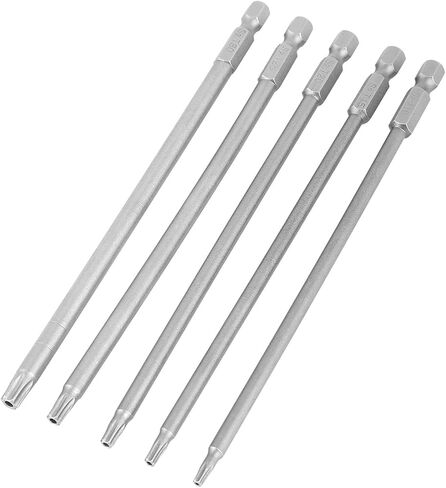 5Pcs Torx Bit Set 150mm Long Torx Screwdriver Bits, 1/4" Hex Shank T10-T30 Magnetic Security Star Screwdriver Bits Set in Saudi Arabia