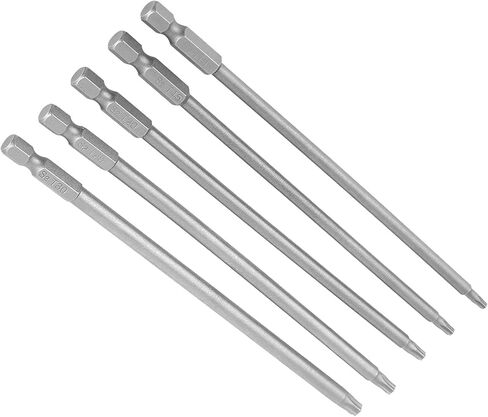 5Pcs Torx Bit Set 150mm Long Torx Screwdriver Bits, 1/4" Hex Shank T10-T30 Magnetic Security Star Screwdriver Bits Set in Saudi Arabia