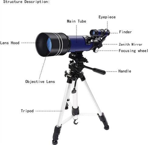 Astronomy Refractor Monocular Telescopes HD Glass Optics Lenses Travelling Telescope with Phone Adapter Moon Filter in Saudi Arabia