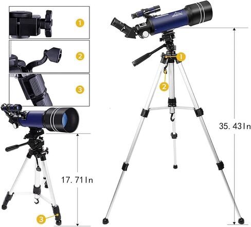 Astronomy Refractor Monocular Telescopes HD Glass Optics Lenses Travelling Telescope with Phone Adapter Moon Filter in Saudi Arabia