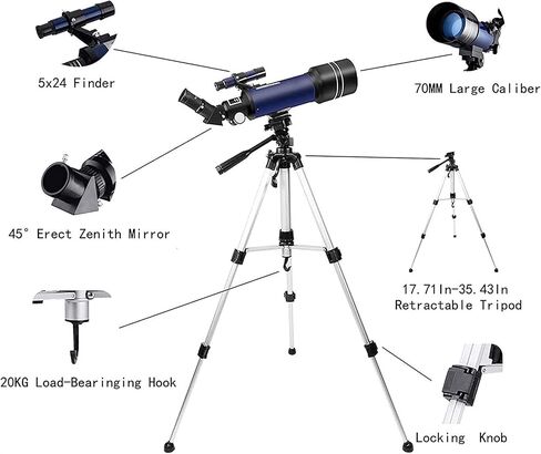 Astronomy Refractor Monocular Telescopes HD Glass Optics Lenses Travelling Telescope with Phone Adapter Moon Filter in Saudi Arabia