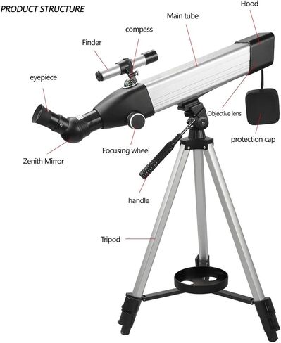 Professional Portable Observation and Learning Telescope Professional Astronomical Telescope Monocular 60MM Refractive Outdoor Travel Spotting Scope with Tripod for Beginners in Saudi Arabia