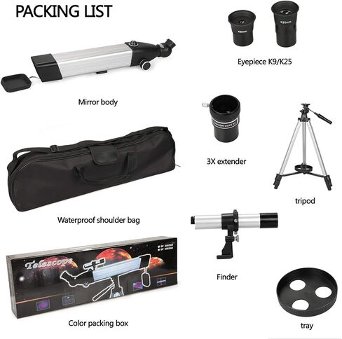 Professional Portable Observation and Learning Telescope Professional Astronomical Telescope Monocular 60MM Refractive Outdoor Travel Spotting Scope with Tripod for Beginners in Saudi Arabia