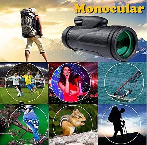 Monocular 12X50 Lightweight HDFMC Broadband Green Film Large Eyepiece Telescope for Bird Watching Hunting Camping in Saudi Arabia