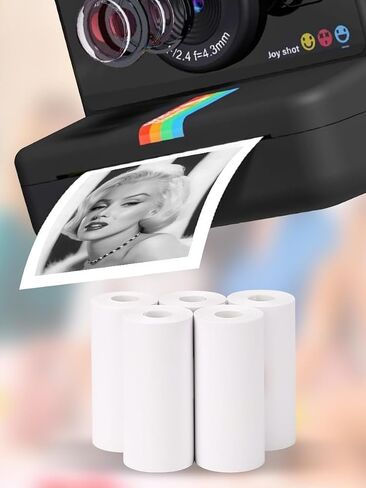 5 Rolls Instant Camera Refill Print Paper, HD Print Camera Paper Refill for Most Instant Camera, White (57X25mm) in Saudi Arabia