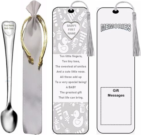 Personalized Baby Feeding Spoon | Custom Engraving Name & Birthdate | Keepsake Gift (Stainless Love Lasts) in Saudi Arabia