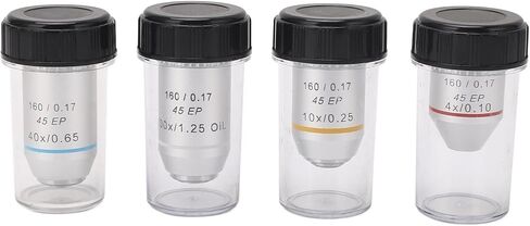 4X 10X 40X 100X Achromatic Objective Chrome Plated RMS Size 195EP Microscope Objective Lens in Saudi Arabia