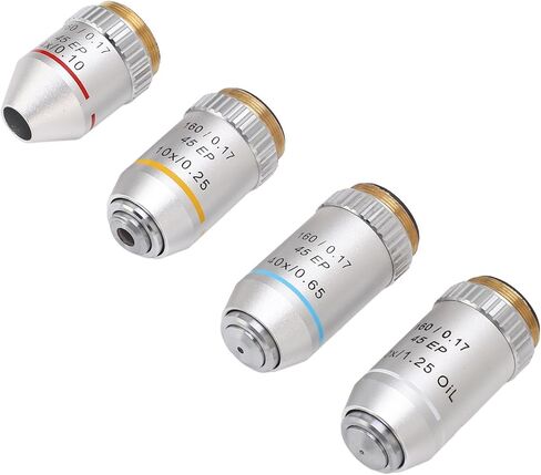 4X 10X 40X 100X Achromatic Objective Chrome Plated RMS Size 195EP Microscope Objective Lens in Saudi Arabia