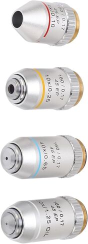 4X 10X 40X 100X Achromatic Objective Chrome Plated RMS Size 195EP Microscope Objective Lens in Saudi Arabia