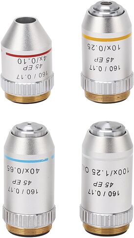 4X 10X 40X 100X Achromatic Objective Chrome Plated RMS Size 195EP Microscope Objective Lens in Saudi Arabia