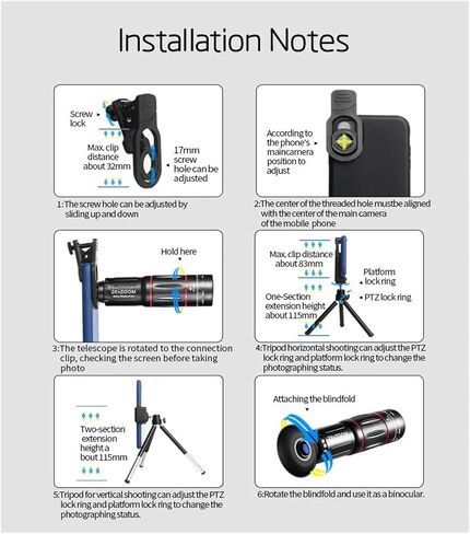 4K HD 28X Telephoto Lens - Smartphone Monocular Telescope with Tripod, Universal Clip, Zoom Functionality, Crisp Images in Saudi Arabia