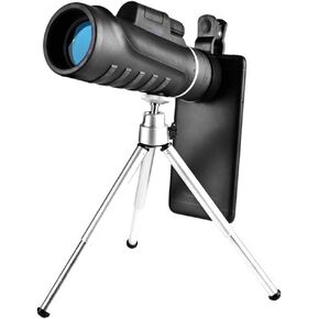 10x42 Compact Waterproof Monocular Telescope with 12x Magnification Zoom Lens - Smartphone Adapter & Tripod Compatible in Kuwait