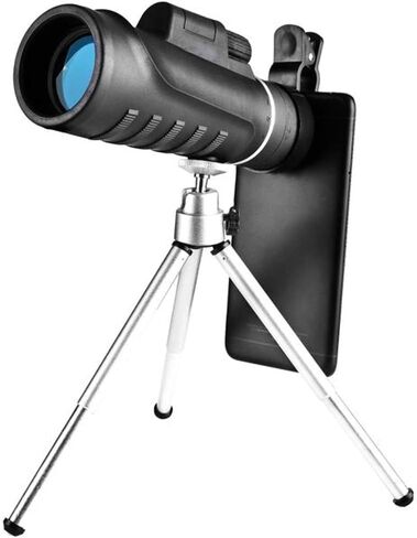 10x42 Compact Waterproof Monocular Telescope with 12x Magnification Zoom Lens - Smartphone Adapter & Tripod Compatible in Saudi Arabia