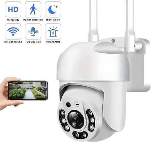 1080P Security Camera, 2.4G/5G WiFi Home Surveillance Cam with 360° Pan/Tilt, Color Night Vision, Motion Detection, 2-Way Audio, SD/Cloud Storage (B) in Saudi Arabia
