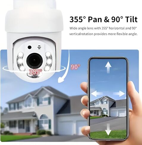 1080P Security Camera, 2.4G/5G WiFi Home Surveillance Cam with 360° Pan/Tilt, Color Night Vision, Motion Detection, 2-Way Audio, SD/Cloud Storage (B) in Saudi Arabia
