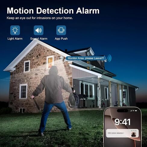 1080P Security Camera, 2.4G/5G WiFi Home Surveillance Cam with 360° Pan/Tilt, Color Night Vision, Motion Detection, 2-Way Audio, SD/Cloud Storage (B) in Saudi Arabia