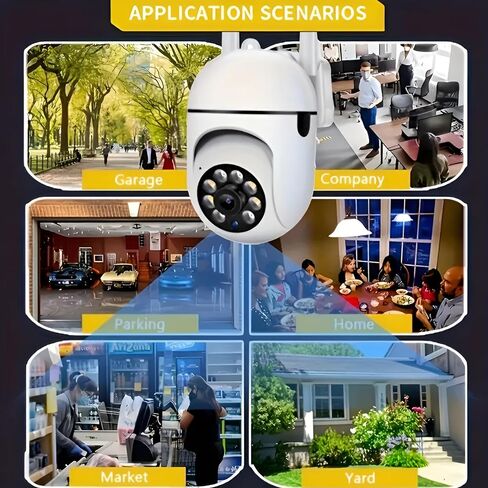 كاميرا أمان 1080 بكسل ، 2.4 جم/5G كاميرا للمراقبة المنزلية WIFI مع عموم/ميل 360 درجة ، رؤية ليلية ملونة ، اكتشاف الحركة ، الصوت ثنائي الاتجاه ، تخزين SD/Cloud (ب) in Kuwait