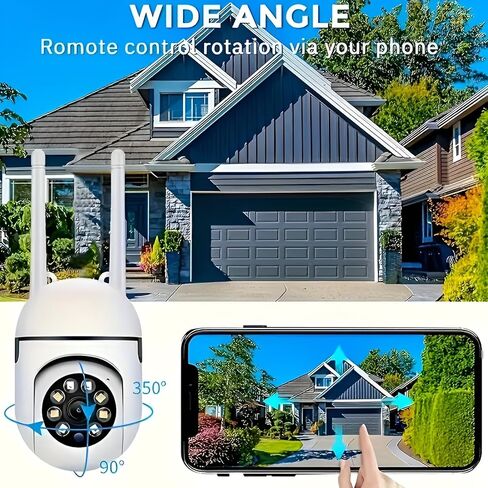 كاميرا أمان 1080 بكسل ، 2.4 جم/5G كاميرا للمراقبة المنزلية WIFI مع عموم/ميل 360 درجة ، رؤية ليلية ملونة ، اكتشاف الحركة ، الصوت ثنائي الاتجاه ، تخزين SD/Cloud (ب) in Kuwait