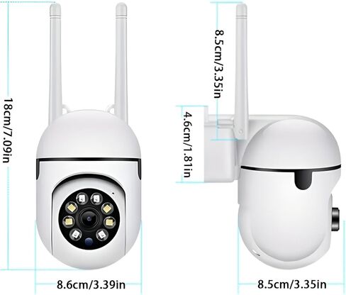 كاميرا أمان 1080 بكسل ، 2.4 جم/5G كاميرا للمراقبة المنزلية WIFI مع عموم/ميل 360 درجة ، رؤية ليلية ملونة ، اكتشاف الحركة ، الصوت ثنائي الاتجاه ، تخزين SD/Cloud (ب) in Kuwait