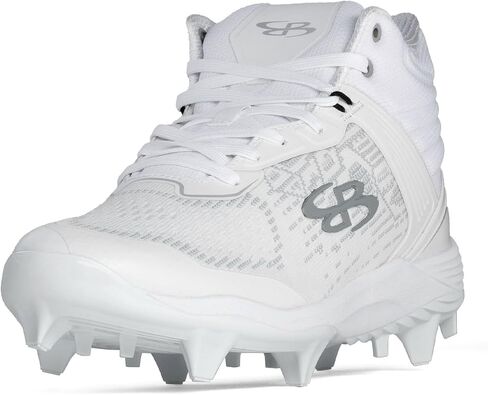 Boombah Viper Pureknit Women's Molded Mid Cleat - White Out - Multiple Color Options - Multiple Sizes in Saudi Arabia