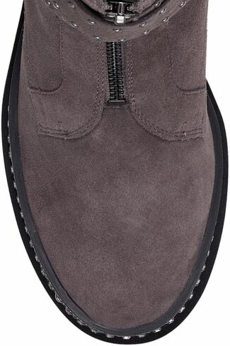 Vince Camuto Blinda Peltro Grey Moto Chic Chain Rim PLatform Lug Sole Booties in Saudi Arabia