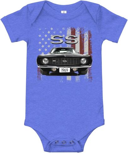 1969 Chevy Camaro SS Muscle Car Carlic Cars Baby Oneie Short Sleeve قطعة واحدة in Saudi Arabia