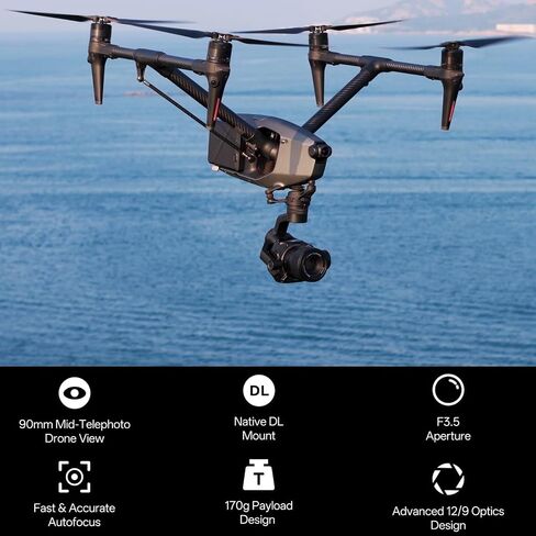 عدسة Viltrox 90mm F3.5 DL-MOUNT ، عدسة تلقائية تلقائية تلقائية تلقائيية متوسطة الإطار من أجل DJI 3 ، لكاميرا DJI Ronin 4D in Saudi Arabia