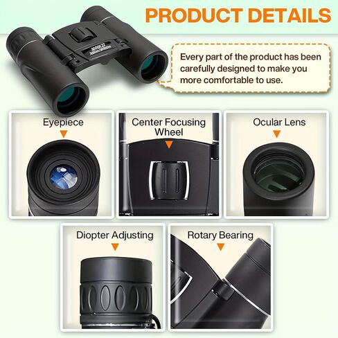 Small High Powered Binoculars, Compact Binoculars for Adults Kids, Mini Pocket Lightweight Waterproof for Outdoor, Concert in Saudi Arabia