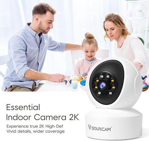 720P Indoor Cameras for Home, 360° Indoor Pet Camera with Speaker Color Night Vision, Motion Detection, 24/7 SD & Cloud Storage, 2.4GHz WiFi Camera in Saudi Arabia