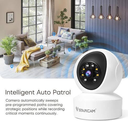 720P Indoor Cameras for Home, 360° Indoor Pet Camera with Speaker Color Night Vision, Motion Detection, 24/7 SD & Cloud Storage, 2.4GHz WiFi Camera in Saudi Arabia