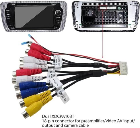 XDCPA10BT Pre-Amp/Video AV Input Output & Camera cable 18 Pin connector for Dual XDCPA10BT in Saudi Arabia