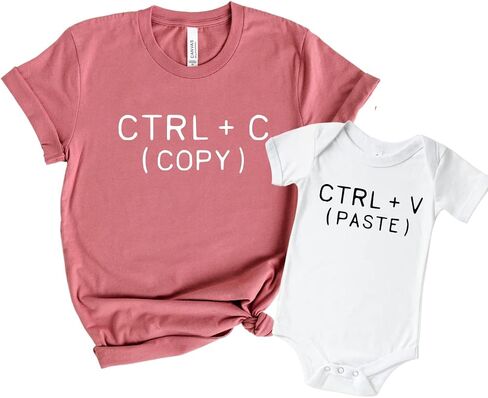 Ctrl C Ctrl V Copy Paste Mommy And Me Matching Outfits, Cute Mom And Daughter Matching Outfits, Mommy And Baby Matching Mom And Son Matching Clothes, First Mothers Day Gifts For Mom And Baby Shirts in Saudi Arabia