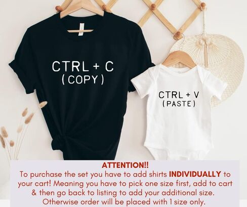 Ctrl C Ctrl V Copy Paste Mommy And Me Matching Outfits, Cute Mom And Daughter Matching Outfits, Mommy And Baby Matching Mom And Son Matching Clothes, First Mothers Day Gifts For Mom And Baby Shirts in Saudi Arabia
