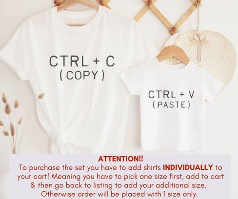 Ctrl C Ctrl V Copy Paste Mommy And Me Matching Outfits, Cute Mom And Daughter Matching Outfits, Mommy And Baby Matching Mom And Son Matching Clothes, First Mothers Day Gifts For Mom And Baby Shirts in Saudi Arabia