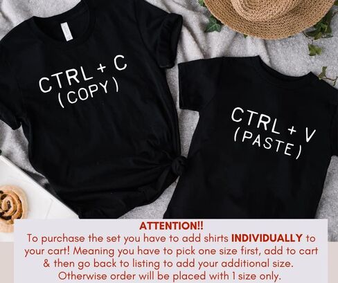 Ctrl C Ctrl V Copy Paste Mommy And Me Matching Outfits, Cute Mom And Daughter Matching Outfits, Mommy And Baby Matching Mom And Son Matching Clothes, First Mothers Day Gifts For Mom And Baby Shirts in Saudi Arabia