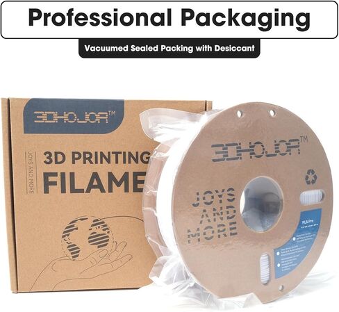 3DHoJor PLA Pro Filament 1.75 مم أبيض، خيوط PLA Plus، خالية من الروائح، خيوط طابعة ثلاثية الأبعاد خالية من الانسداد، بكرة من الورق المقوى 1 كجم (2.2 رطل)، دقة الأبعاد +/- 0.03 مم، تناسب معظم طابعات FDM ثلاثية الأبعاد in Kuwait