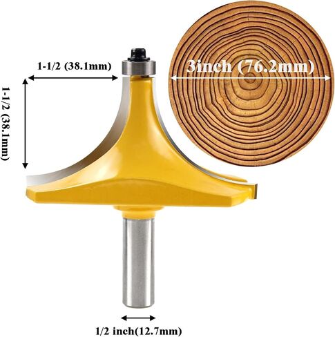 1/2 Inch Shank Round Over Router Bit Corner Rounding Edge-Forming Roundover Beading Router Bit 2 Cutting Diameter (25.4mm R) in Saudi Arabia