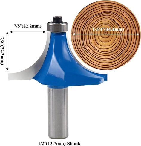 1/2 Inch Shank Round Over Router Bit Corner Rounding Edge-Forming Roundover Beading Router Bit 2 Cutting Diameter (25.4mm R) in Saudi Arabia