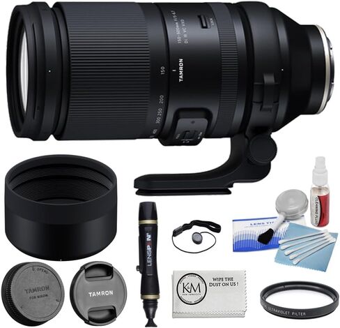 Tamron 150-500mm f/5-6.7 Di III VC VXD Lens for Sony Fe مجمعة مع مرشح UV 82 مم + مجموعة تنظيف الكاميرا 5 قطع + قلم عدسة تنظيف + عدسة Caper + قطعة قماش تنظيف الألياف الدقيقة (6 عناصر) in Saudi Arabia