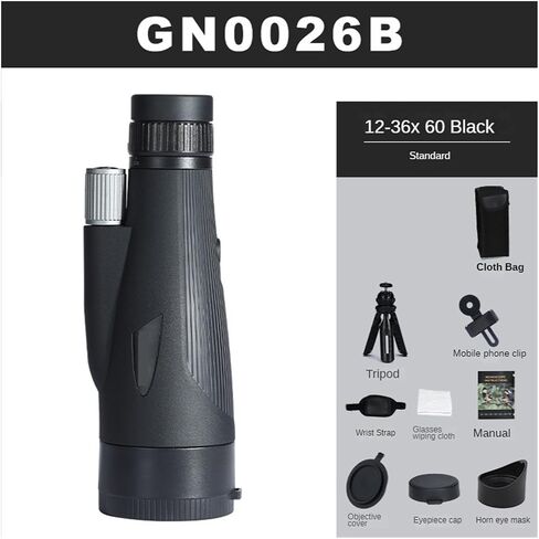 12-36X60 HD Zoom Monocular Telescope for Bird Watching, Hunting, and Outdoor Adventures - Sharp Images in Saudi Arabia