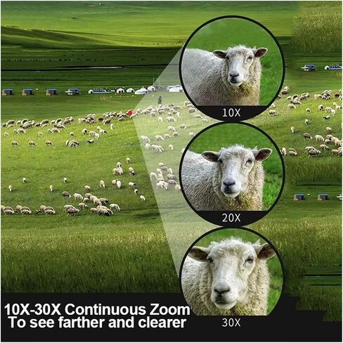 10-30x50 High-Power Monocular Telescope with BKA4/FCM Lens - Long Range, Compact Design for Hunting, Camping, and Tourism - Sharp Image Clarity in Saudi Arabia